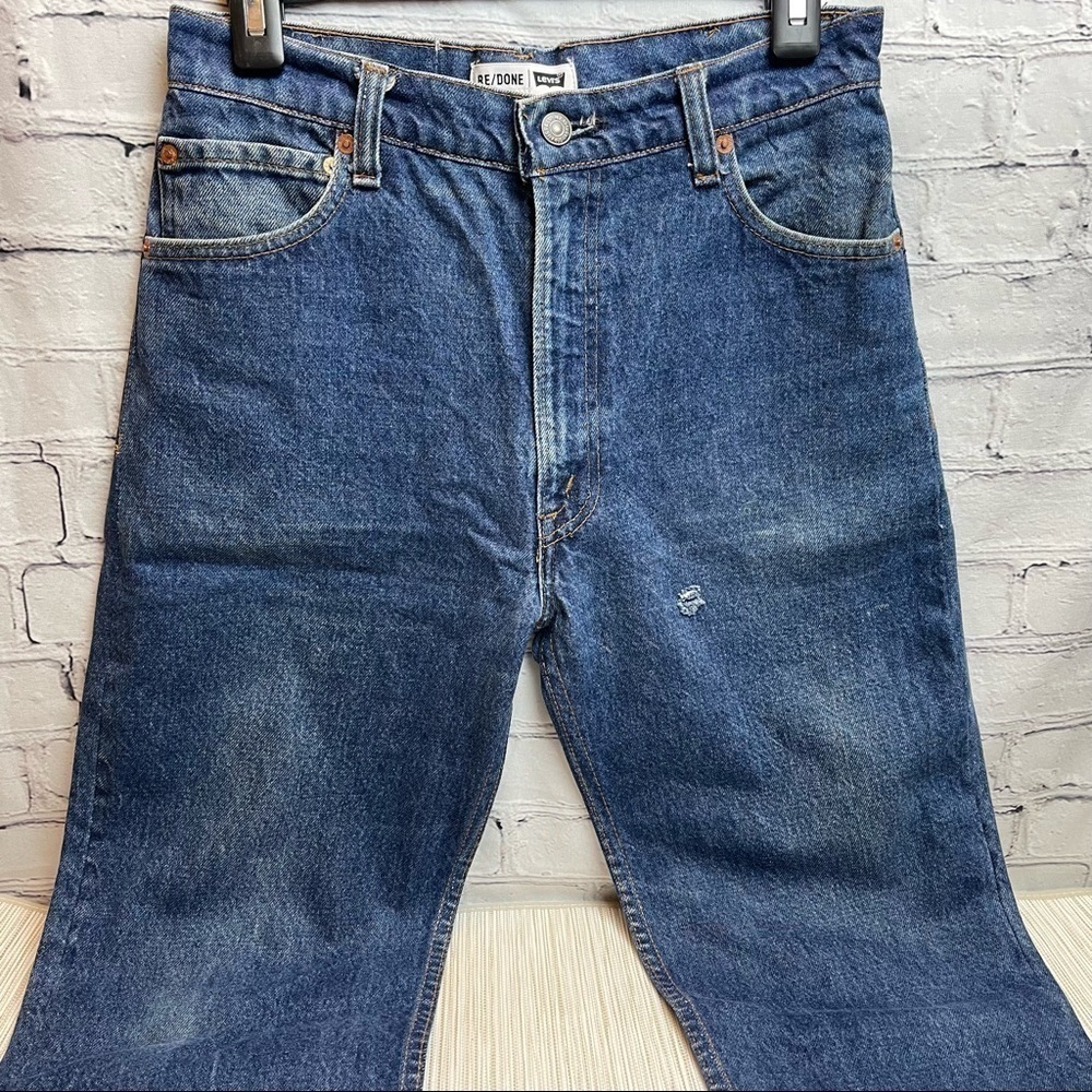 New Re/Done X levi’s 70’s super crop boot - indigo size 26 - Picture 3 of 14